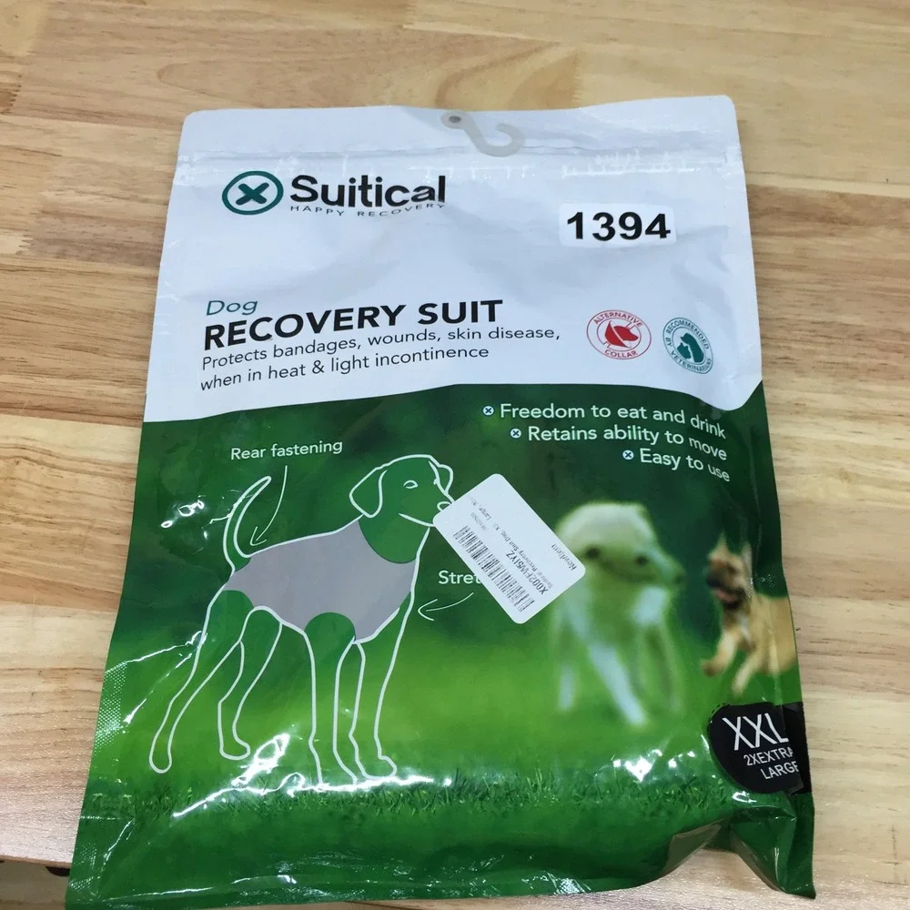 Suitical Dog Recovery Suit Black Size XXL Full Body Protective Shirt ECollar Alt
